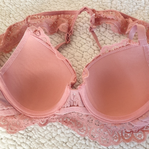 Aerie dust nude pink lace bralette bra racerback 32A Pre-owned - Picture 6 of 10